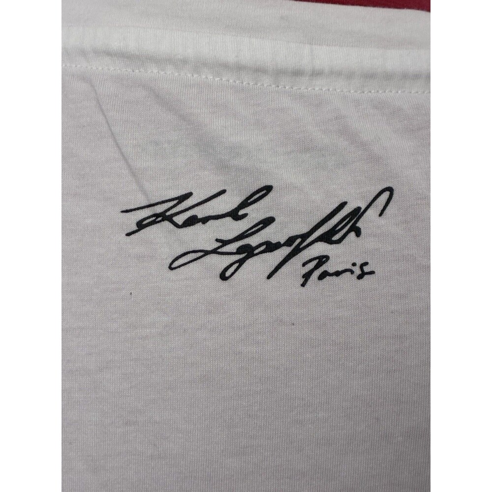Karl Lagerfeld Women’s White Shirt With Cat Size Large - Picture 6 of 10